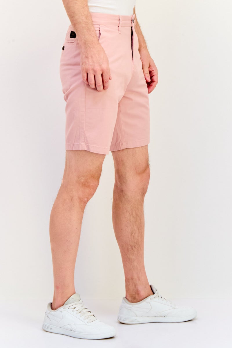 SALSA Men Solid Chino Shorts, Pink - Image 3