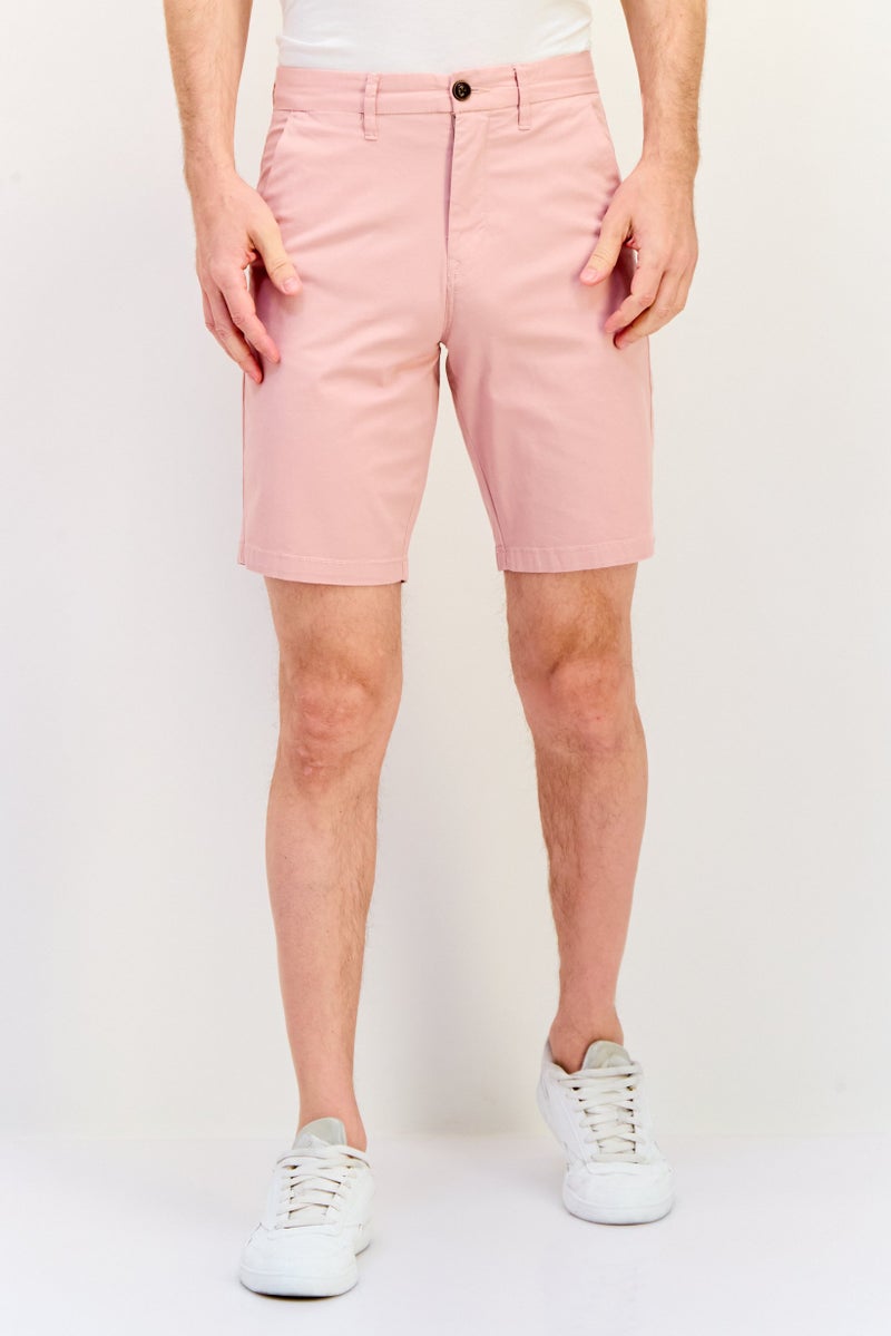 SALSA Men Solid Chino Shorts, Pink - Image 1