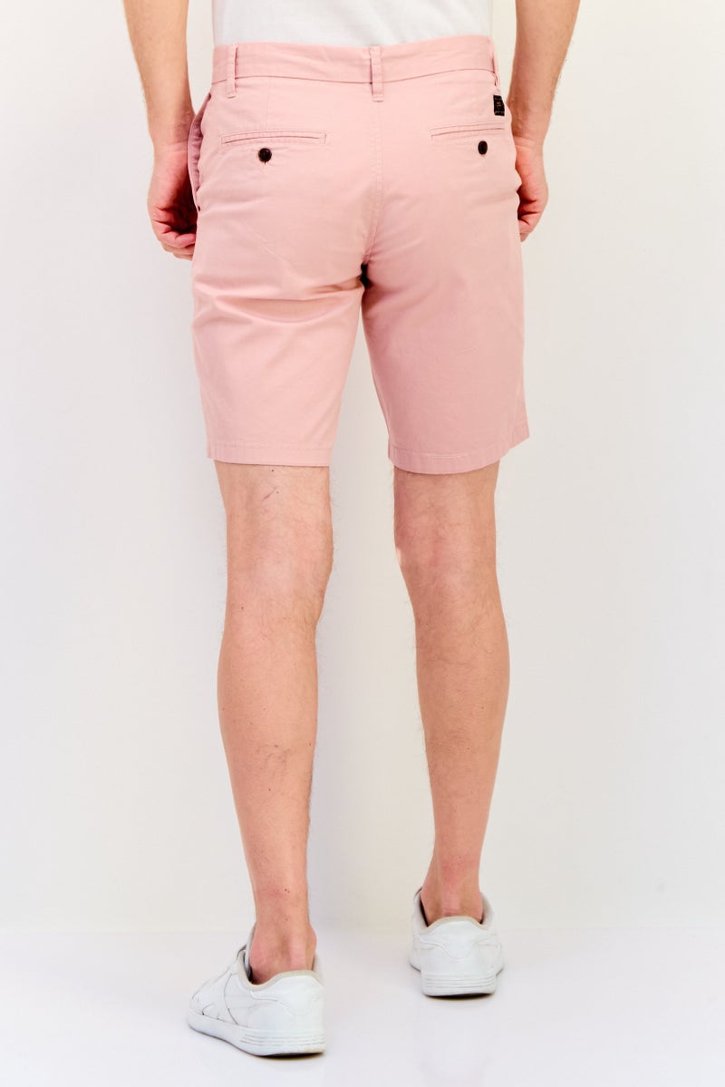 SALSA Men Solid Chino Shorts, Pink - Image 4
