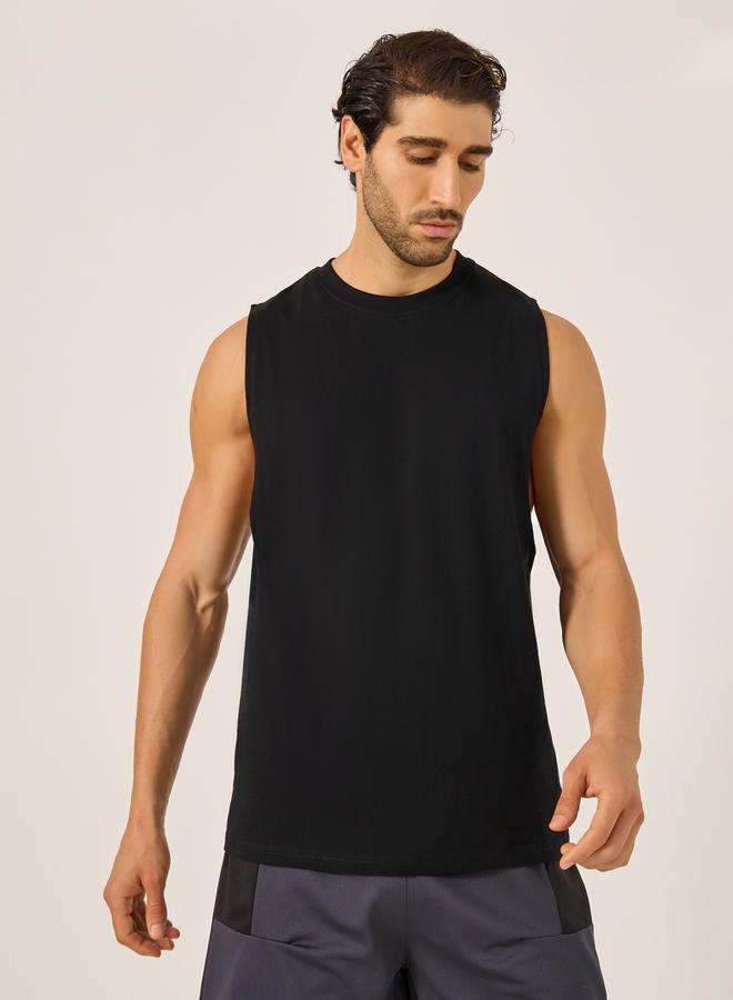 Styli Graphic Back Print Drop Armhole Sleeveless T-Shirt  - Image 2