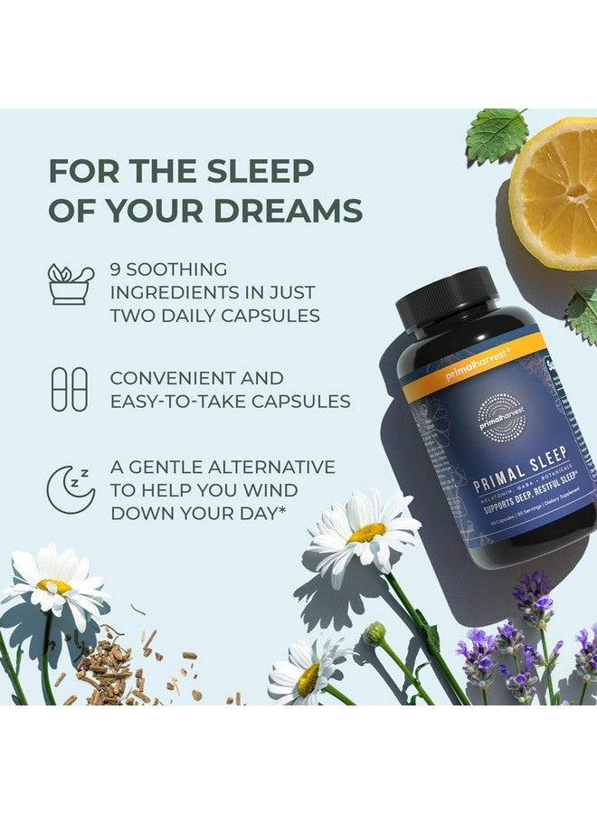 Primal Harvest Primal Sleep Support Supplement, 60 Capsules with Valerian Root, L-Tryptophan, GABA, Chamomile, and Melatonin 3mg - Image 3