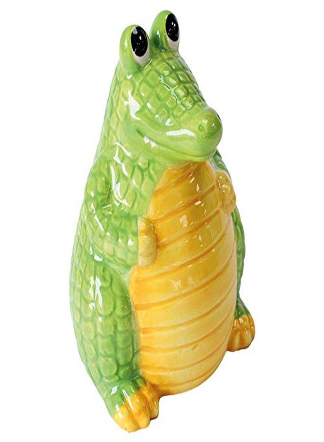 Deluxebase Crockery Critters - Crocodiles Money Bank from Deluxebase. Novelty Ceramic Crocodile Piggy Bank. Cute Croc Savings Box with Rubber Stopper, Decorative Gift. - Image 1