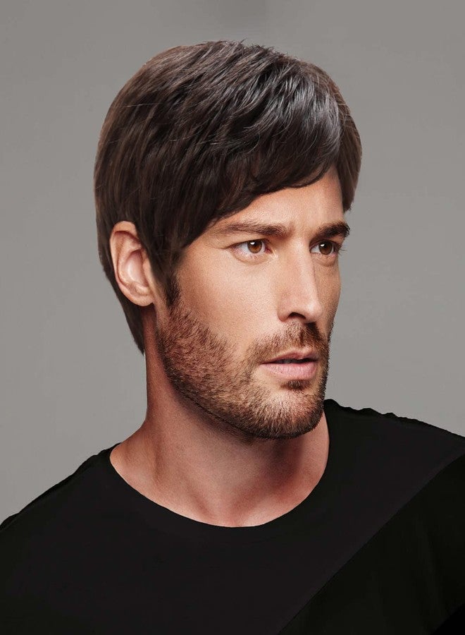 BLUSHIA Mens Wigs Brown Short Wavy Wig Natural Fluffy Cosplay Costume Synthetic Mens Wig for Male Guy Cosplay Halloween Wig Anime Costume Wig - Image 2