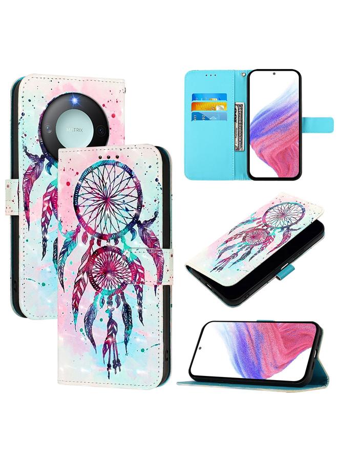 Green Tiger Case For Honor X9C Smart 5G 3D Painting Horizontal Flip Leather Phone Case - Image 1