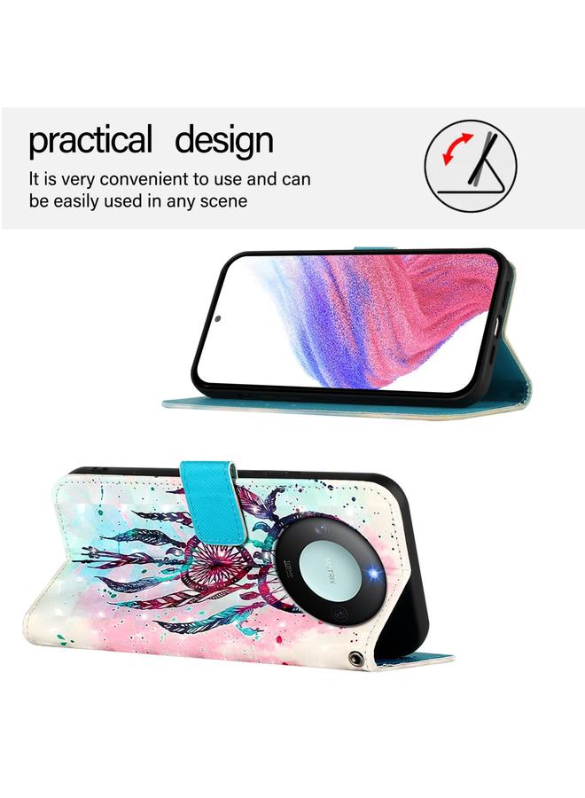 Green Tiger Case For Honor X9C Smart 5G 3D Painting Horizontal Flip Leather Phone Case - Image 4