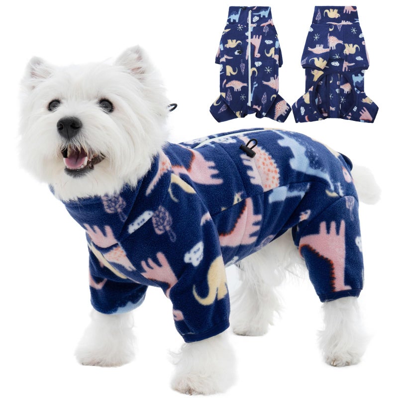 ROZKITCH Extra Warm Dog Coat Pet Windproof Warm Cold Weather Jacket Vest with Reflective Zipper Jumpsuit Apparel Outfit Clothes for Small Dog Dinosaur 2XS - Image 2