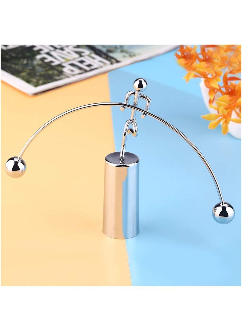 Desk Toy Mini Steel Balance Toy Weightlifter Kinetic Art Balance Toy Science Fun Office Desk Toy Home Offic Decor Desk Decor Toy - Image 3