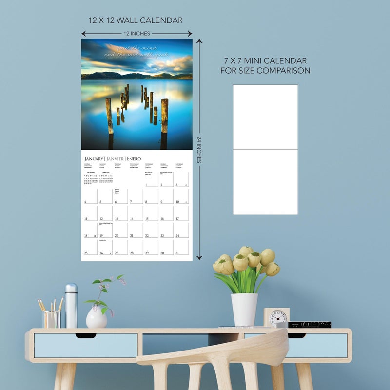 Graphique 2026 Serenity Wall Calendar | 12â€ x 12â€ | Thick Paper | Home & Office Organizer | Large Monthly Grid | 3 Languages & Marked Holidays | 4 Month Preview Page for 2027 - Image 5