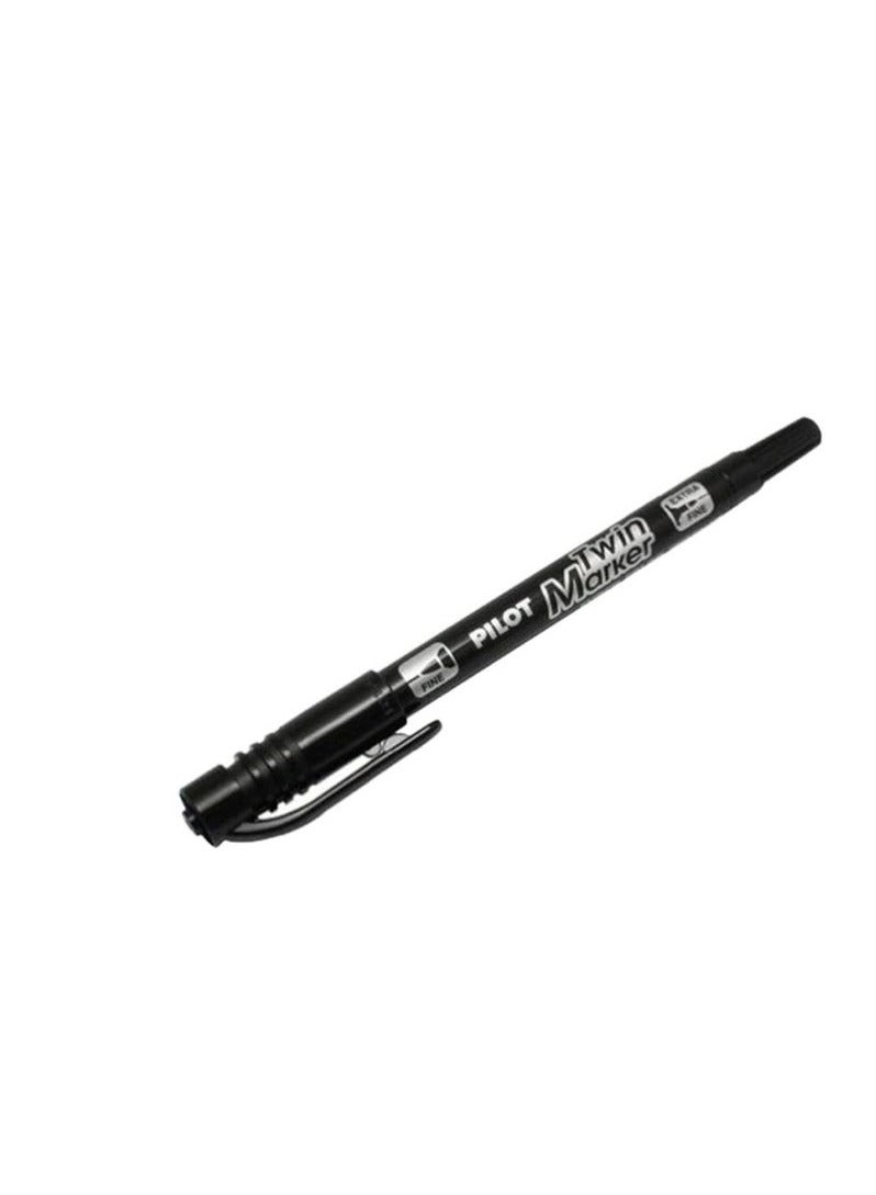 بايلوت قلم تحديد مزدوج ذو طرف رفيع مكون من 3 قطع أسود - Image 3