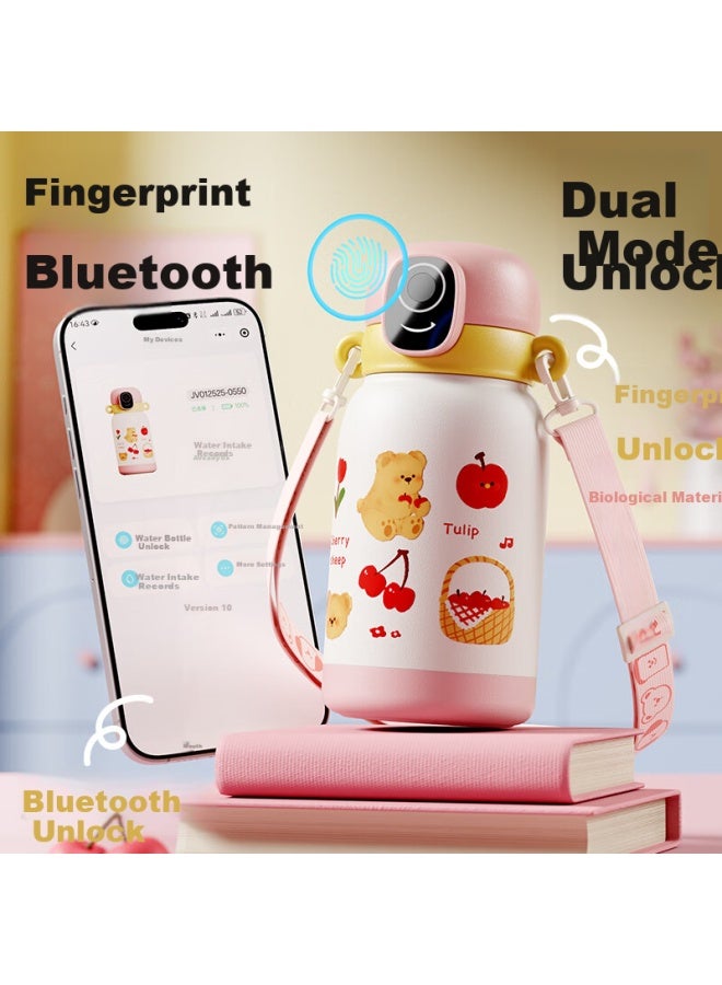 Relea Smart Fingerprint Cup, Bluetooth Unlock Password, Children's Insulated Cup With Straw, Water Bottle For Students, New Year And Birthday Gift - Image 2
