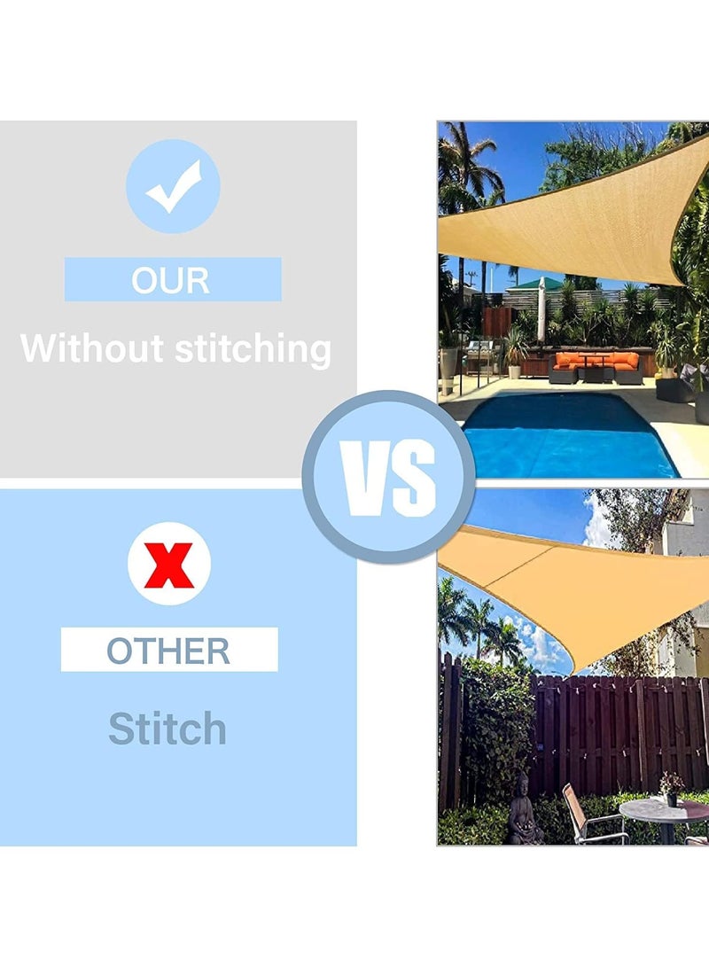 LEDIN Triangle Sand Sun Shade Sail Canopy UV Block Awning for Outdoor Patio Garden Backyard  - Image 2