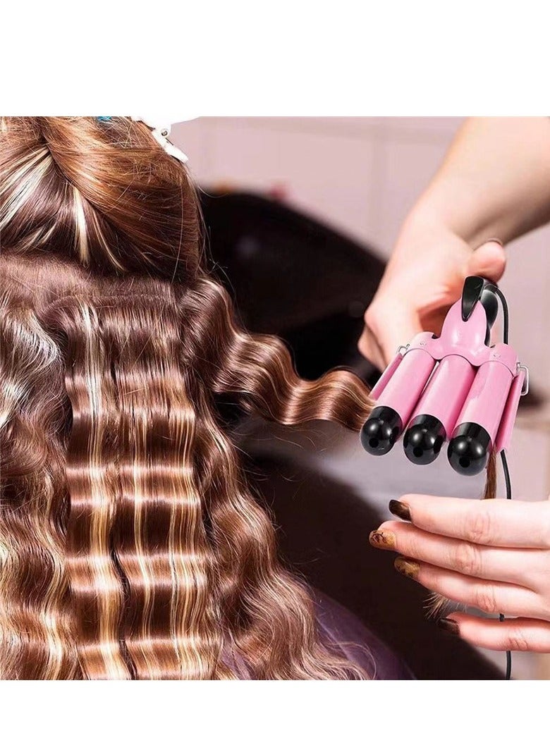 3-Barrel Hair Waver Curling Wand 25mm with LCD Display Adjustable Temperature,Electric Hair Curler,Hair Waver Hair Crimper - Image 5