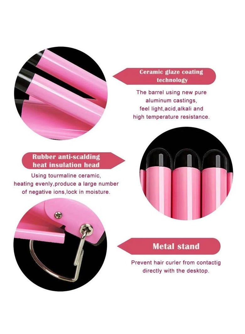 3-Barrel Hair Waver Curling Wand 25mm with LCD Display Adjustable Temperature,Electric Hair Curler,Hair Waver Hair Crimper - Image 4