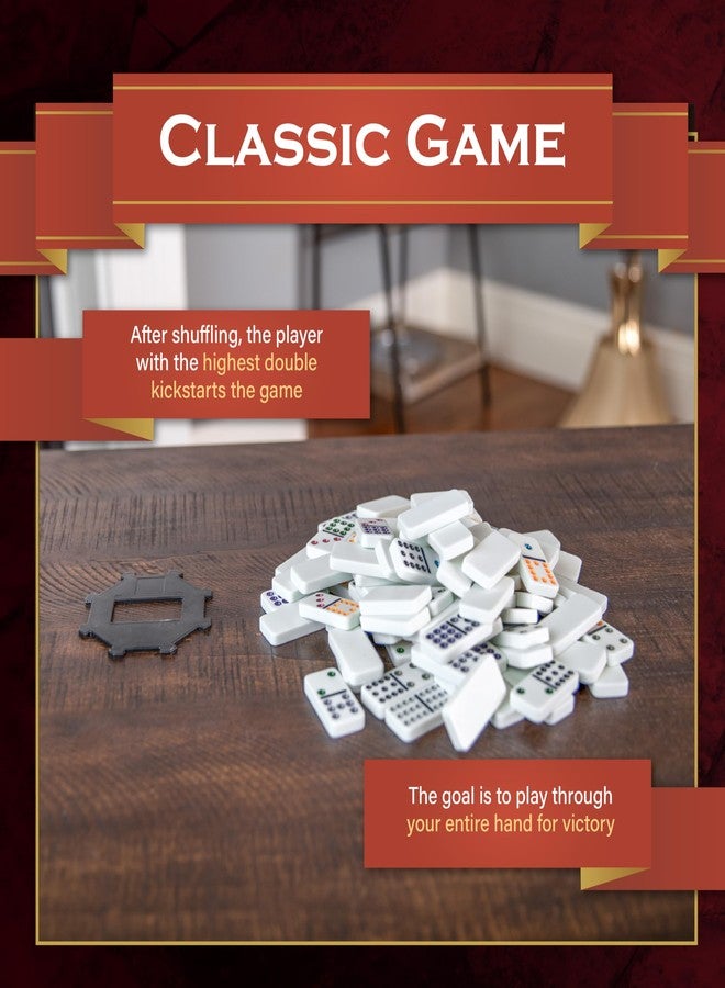 Continuum Games Family Traditions Double 12 Dominoes Tin, Crystalline Dominoes - Image 4