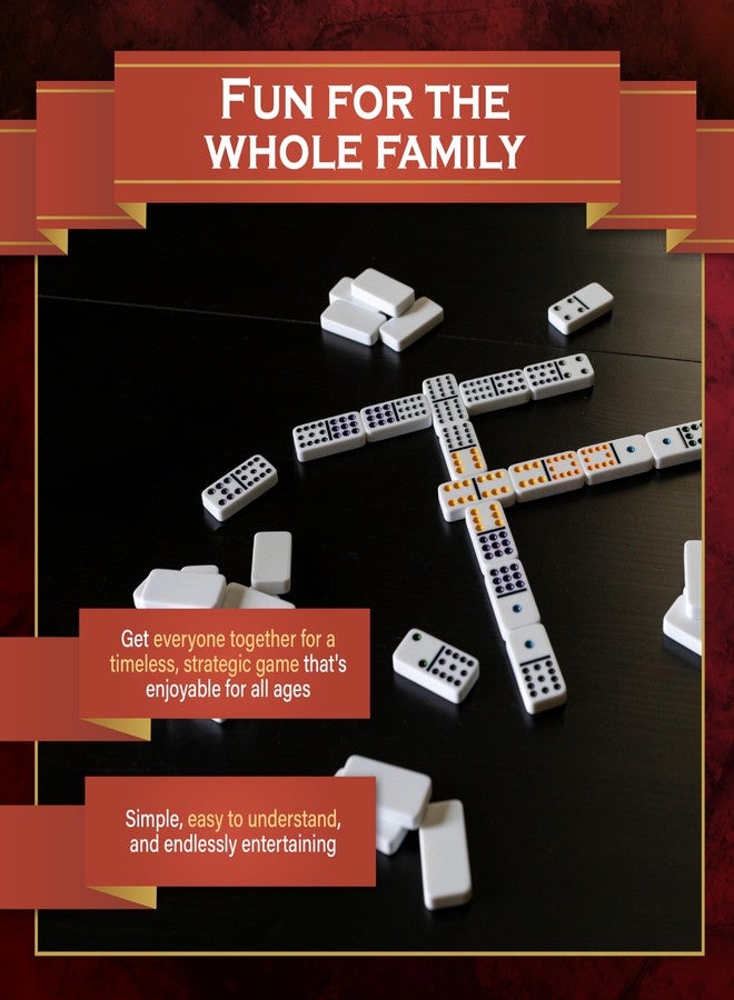 Continuum Games Family Traditions Double 12 Dominoes Tin, Crystalline Dominoes - Image 3