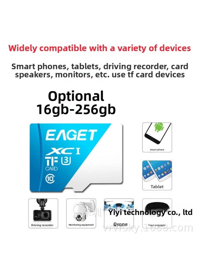 Original TF Card High-speed Memory Card Expansion Card Mobile Phone Expansion Card Driving Recorder Memory Card Micro-SD Card-Color:Blue-Capacity:16GB