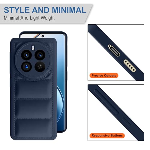 CEDO Realme 12 Pro/ 12 Pro+ Plus/Realme P1 Pro (5G) Back Cover | Camera Bump & 360° Flexible Puff Armor Protection | Matte Soft Silicon Shock Proof Rubberised Back Case Cover (Blue) - Image 4