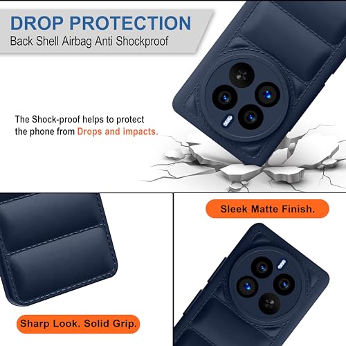 CEDO Realme 12 Pro/ 12 Pro+ Plus/Realme P1 Pro (5G) Back Cover | Camera Bump & 360° Flexible Puff Armor Protection | Matte Soft Silicon Shock Proof Rubberised Back Case Cover (Blue) - Image 3