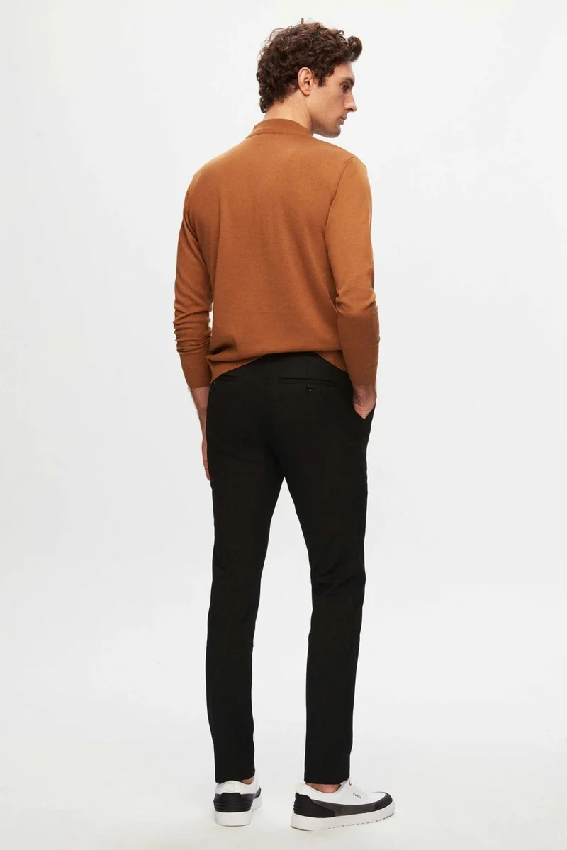دي أس دامات Slim Fit Black Elastic Waist Laced Zippered Lycra Comfortable Jogger Pants 2HC03ORTJGR01