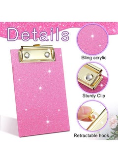 3 Pcs Bling Mini Clipboard 4 X 6 Small Acrylic Clipboards Mini Clip Boards With Gold Clip Glitter Office Supplies Cute Pocket Clipboard For Notepads Memo Women Girls School Pink Silver Purple - pzsku/ZF60A70D57E2F0D0D53F9Z/45/_/1720520635/aeee1874-516f-4c91-99aa-9cc33a0de72f