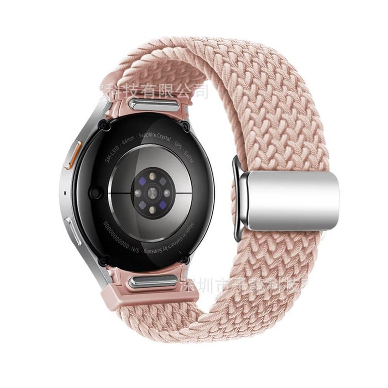 Adjustable Loop Strap Smartwatch Band Compatible with Samsung Galaxy Watch 7 with Fit Replacement Strap in Gray Nylon - Image 5
