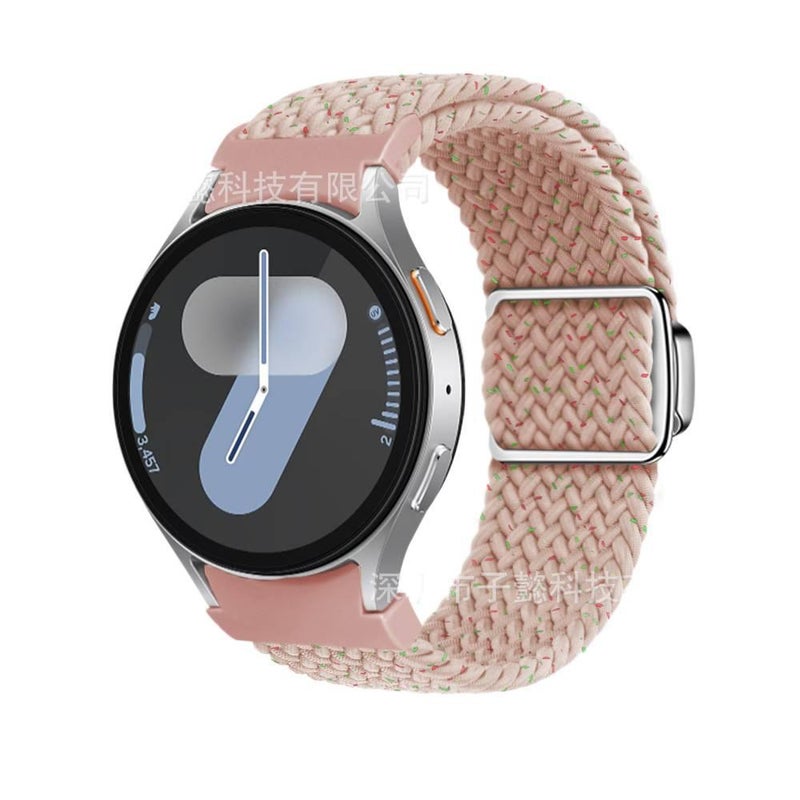 Adjustable Loop Strap Smartwatch Band Compatible with Samsung Galaxy Watch 7 with Fit Replacement Strap in Gray Nylon - Image 3