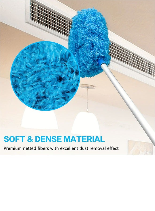 Microfiber Ceiling Fan Duster kit, high-end Aluminum Connected household duster, Long Handle Washable ceiling fan duster, Microfiber high ceiling duster, cleaning supplies, cleaning tools - Image 1