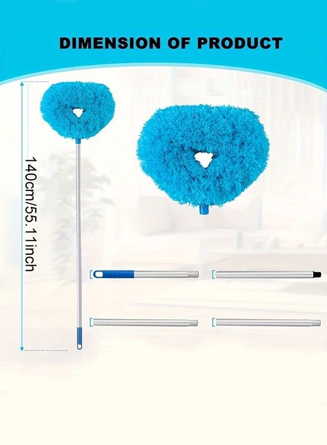 Microfiber Ceiling Fan Duster kit, high-end Aluminum Connected household duster, Long Handle Washable ceiling fan duster, Microfiber high ceiling duster, cleaning supplies, cleaning tools - Image 4