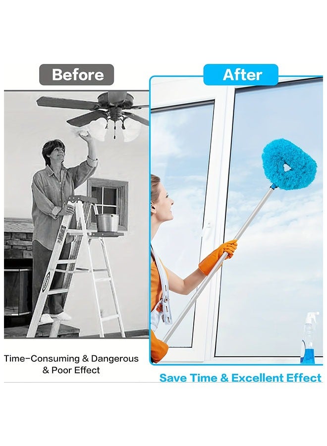Microfiber Ceiling Fan Duster kit, high-end Aluminum Connected household duster, Long Handle Washable ceiling fan duster, Microfiber high ceiling duster, cleaning supplies, cleaning tools - Image 5