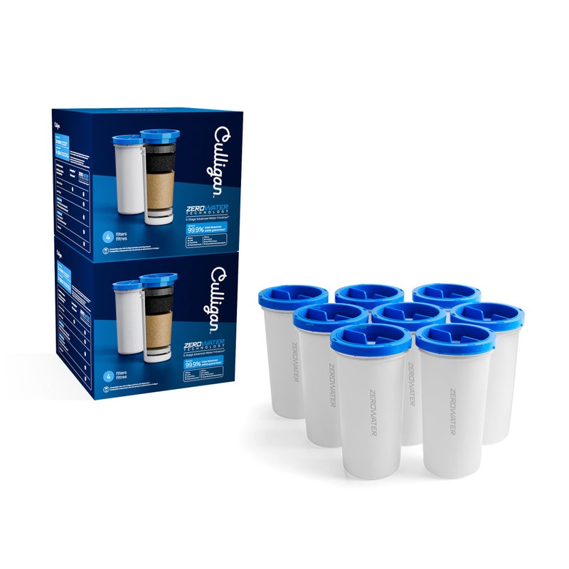 Culligan with ZeroWater Technology Replacement Filter 8-Pack, 5-Stage Advanced Water Filter â€“ IAPMO Certified to Reduce Lead, Total PFAS (Forever Chemicals), Mercury, Fluoride, and Chlorine - Image 1