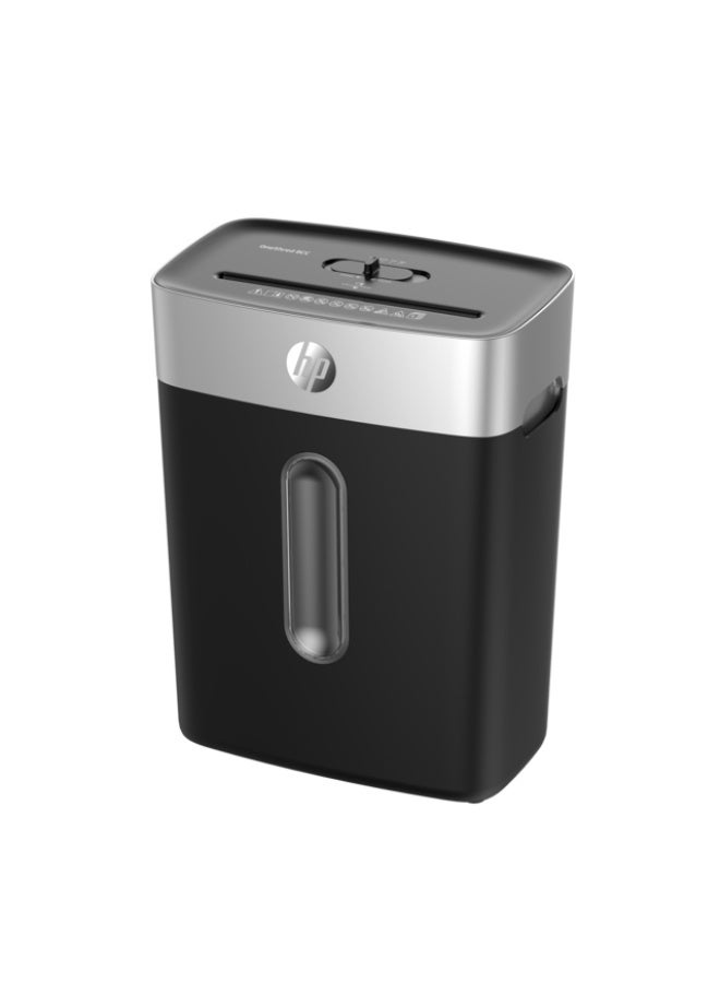 HP OneShred 8CC Black Office Paper Shredder Machine, P-4 Security, Cross Cut, 8 Sheets, 15L Bin - 2827 Black - Image 1