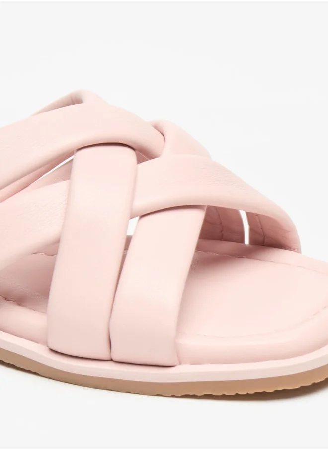 ميسي Little Missy Solid Criss Cross Slip-On Sandals