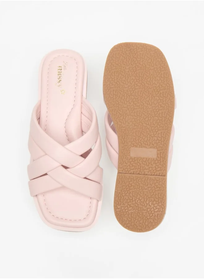 ميسي Little Missy Solid Criss Cross Slip-On Sandals