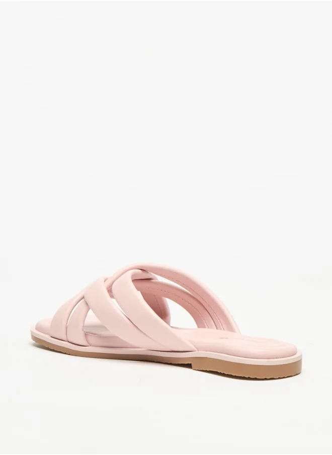 MISSY Little Missy Solid Criss Cross Slip-On Sandals