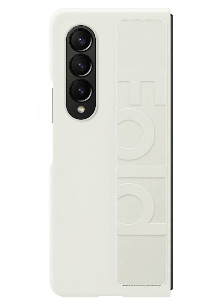 CATANES Samsung Galaxy Z Fold 4 Case 2022 Hard Silicone Cover With Strap Hold Anti drop White - Image 4