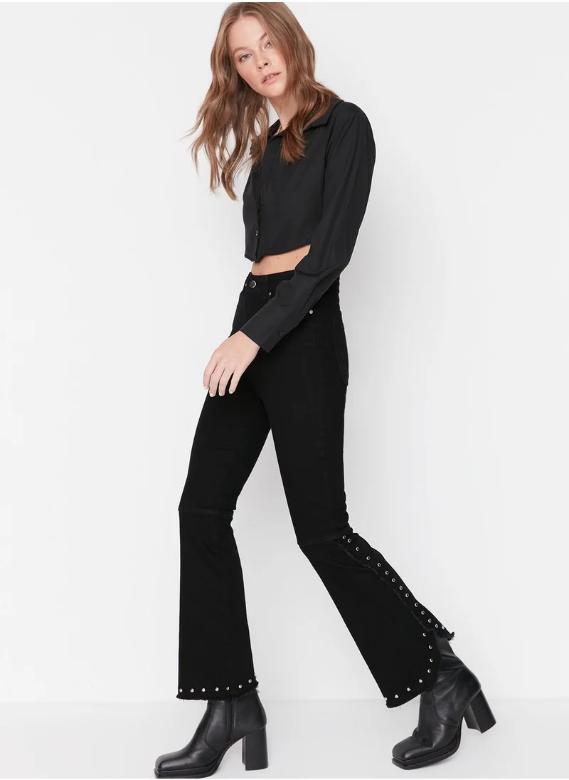 trendyol Embellished Flared Bottom Jeans