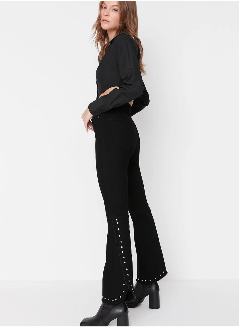 trendyol Embellished Flared Bottom Jeans