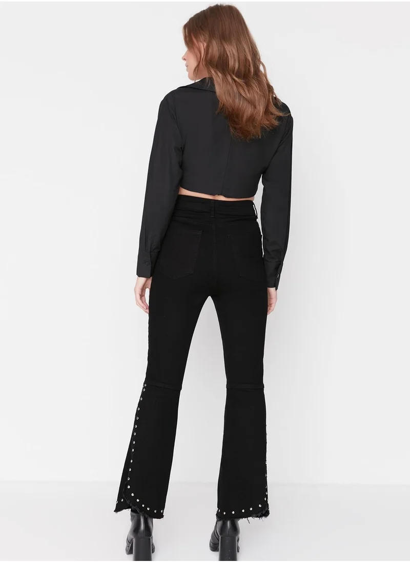 trendyol Embellished Flared Bottom Jeans