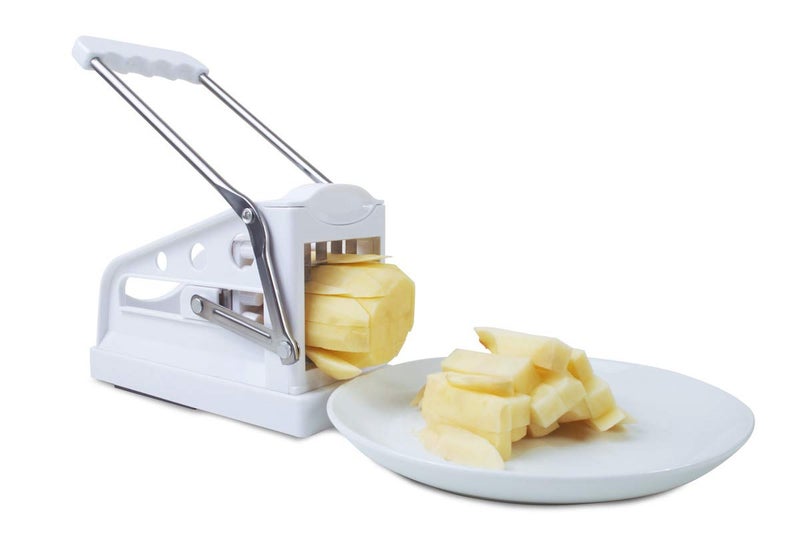 ICO Potato Chipper with Stainless Steel Blade  French Fry Cutter with NonSlip Suction Base Chip Cutter for Perfect Homemade Chips