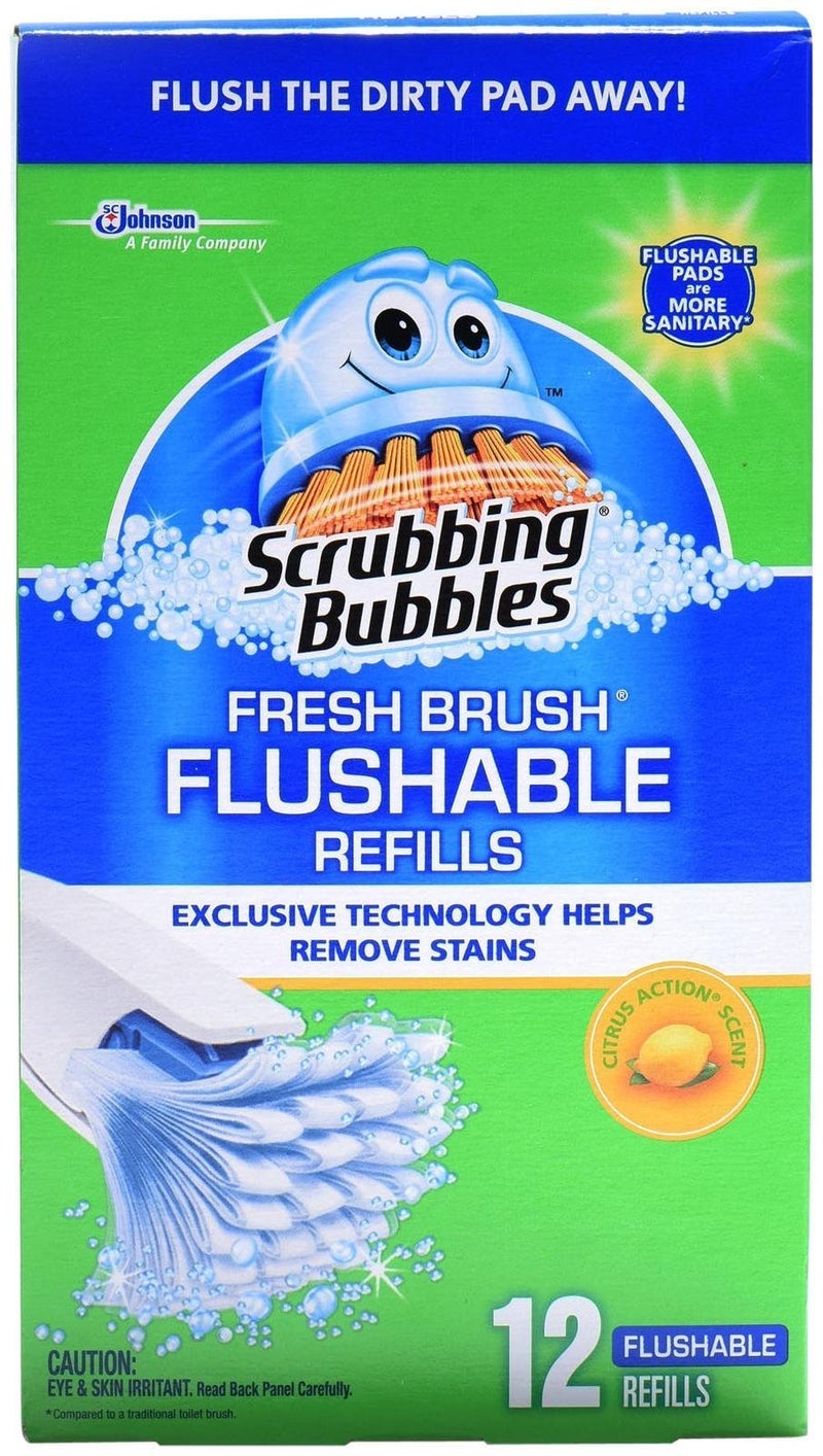 Scrubbing Bubbles فرشاة تنظيف سكربينغ بابلز القابلة للشطف إعادة تعبئة 12 قطعة
