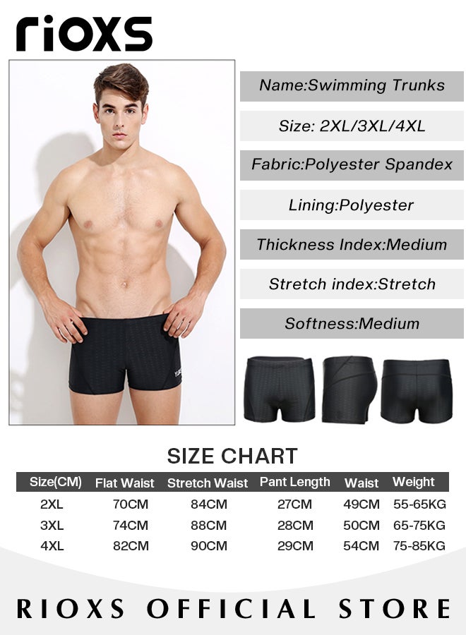 Adult Men's Short Swim Trunks Set with Professional Anti-Fog Swim Goggles Nose Clip Ear Plugs and Swim Cap
