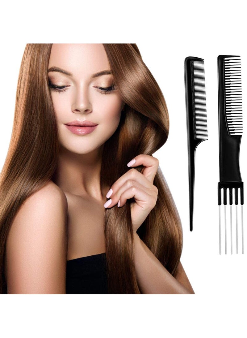 Salon Barber Professional Set of 10 Pcs Hair Cutting Combs Set Different Styling Combs Set In Black Color - Image 2