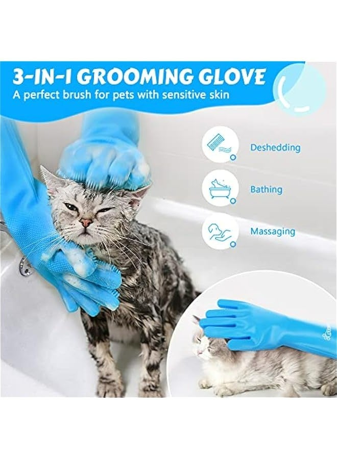 Loquat Large Pet Grooming Gloves with Heat-Resistant Silicone, High-Density Teeth, Five-Finger Design for Cats and Dogs - Ideal for Washing, Bathing, Massaging. - Image 2
