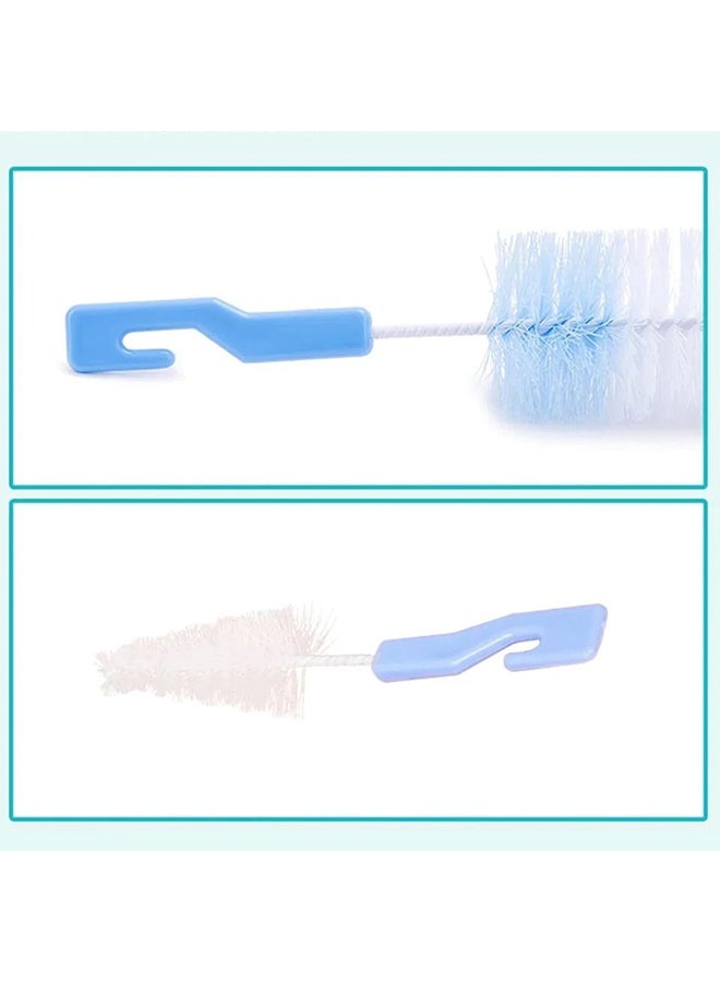 فرشاة تنظيف زجاجة التغذية المكونة من 2 قطعة  خالي من BPA و PP ، الأزرق/الأبيض - Image 2