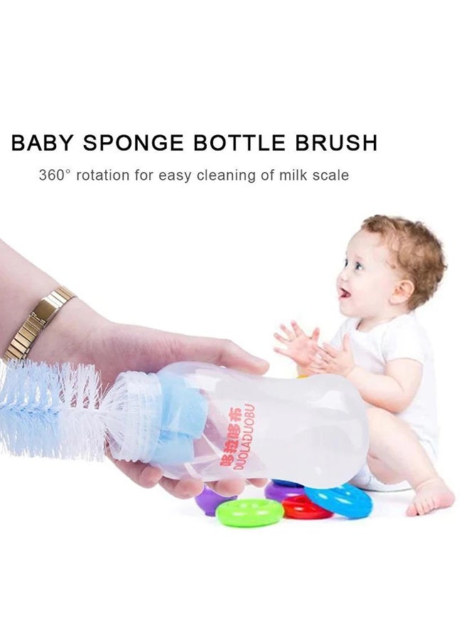 فرشاة تنظيف زجاجة التغذية المكونة من 2 قطعة  خالي من BPA و PP ، الأزرق/الأبيض - Image 3