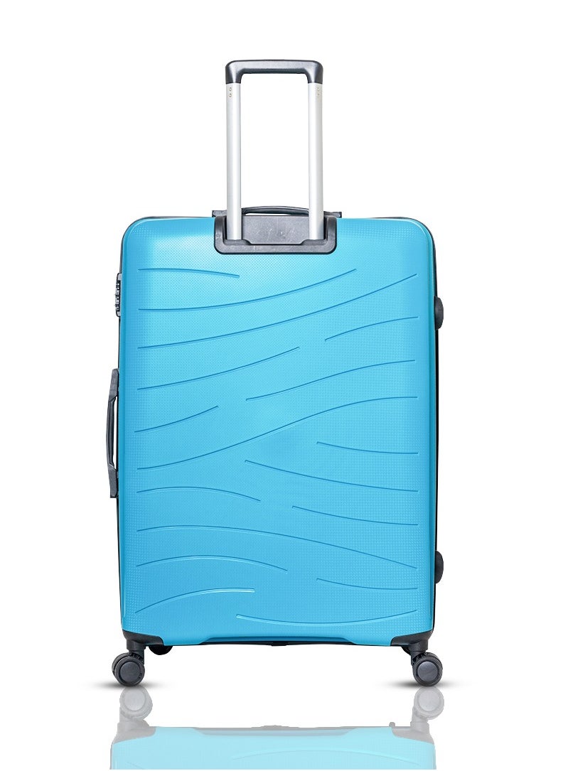 Skybags - Maxx Checked Luggage | Hardside Polypropylene Solid Pattern with TSA Lock Trolly| 360° 4 Double Wheeler| Large-28 Inch, Blue - Image 1