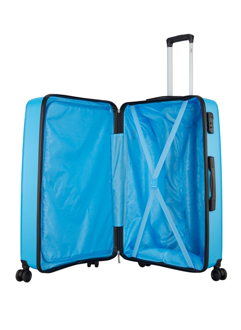Skybags - Maxx Checked Luggage | Hardside Polypropylene Solid Pattern with TSA Lock Trolly| 360° 4 Double Wheeler| Large-28 Inch, Blue - Image 1