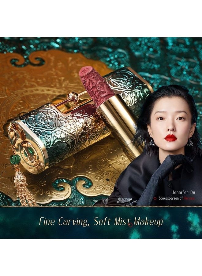 Florasis - Blooming Rouge Love Lock Lipstick Long-Lasting Sculpting Lipstick Misty Matte Finish Lightweight Nourishing for Everyday Use (M1666 Bed of Roses) - Image 1