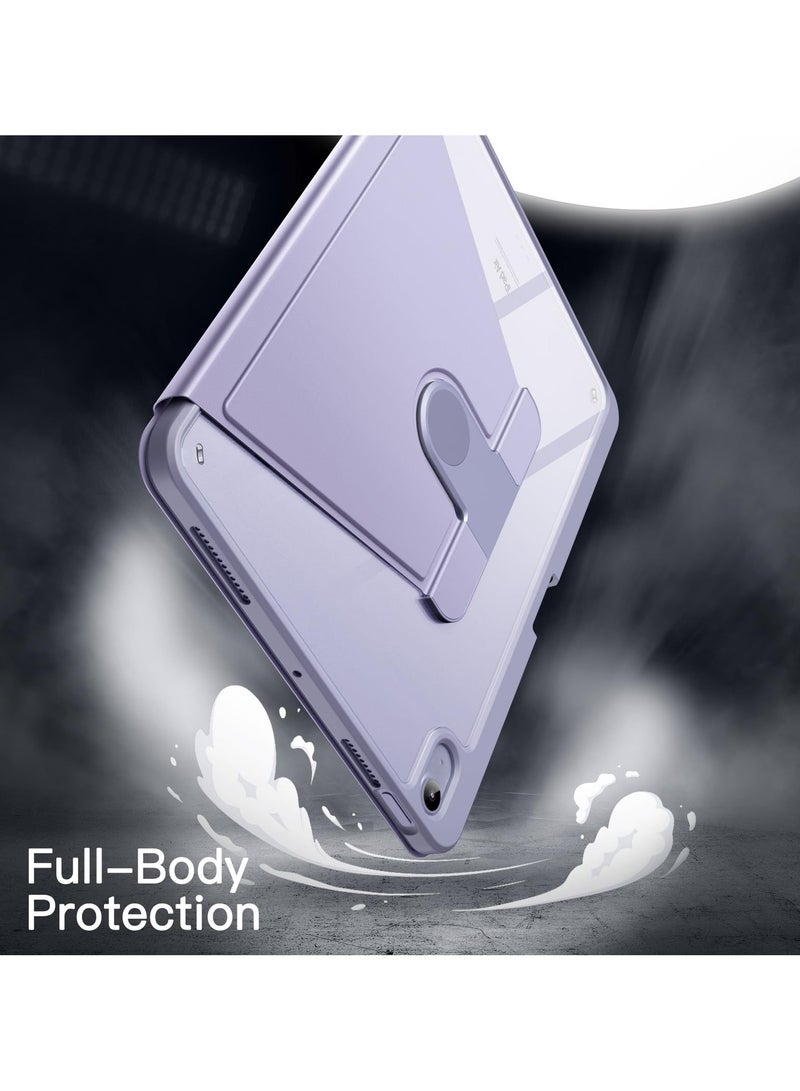 جي تيك حافظة دوارة لجهاز iPad Air 11 بوصة M2 (2024)، iPad Air 5/4 (2022/2020 الجيل الخامس/الرابع 10.9 بوصة)، غطاء حامل واقٍ قابل للدوران 360 درجة، ظهر شفاف، تنبيه/غفو تلقائي (أرجواني) - Image 4