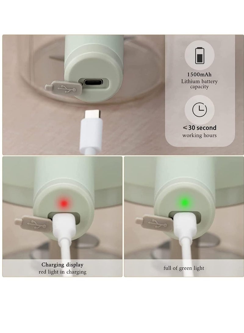 ELTRAZONE مجموعة تقطيع الخضروات الكهربائية Gatling Vegetable Chopper Mini Wireless Food Processor الثوم والفلفل الحار والبصل والكرفس والزنجبيل واللحوم والثوم مع فرشاة - Image 3